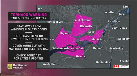 Tornado warnings issued for southwestern Quebec, including Montreal Island